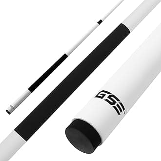 GSE 58" 2-Piece Fiberglass Graphite Composite Billiard Pool Cue Stick for Men/Women, Billiard Cue Stick for House or Commercial/Bar Use (Matte White, 21oz)