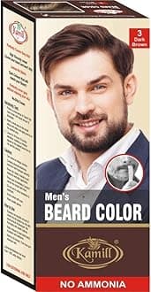 Men Beard Color with No Ammonia, Easy Use, Maintain Beard Color for Men’s Grooming, Natural Beard Color For Men (Pack Of 1, Dark Brown (Shade - 3)