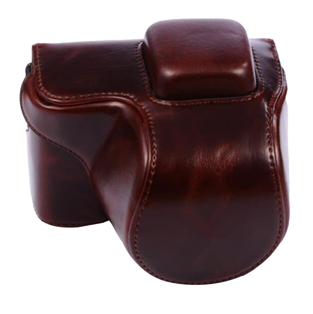 Shoulder Camera Bag Single Strap Leather Camera Case for Sony NEX-5T & NEX-5R, Coffee