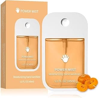 Power Mist Hand Sanitizer Spray, Hand Sanitizer Travel Size, No Alcohol Smell, 500+ Sprays Hydrating Sanitizer, Non-sticky 1.6 FL OZ (Pumpkin)