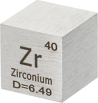 PATIKIL Zirconium Cube, 10mm Zr Density Cube High Density Element Cube Unique Metal Cube Periodic Table of Elements Collections Lab Experiment Teacher Scientific Classes