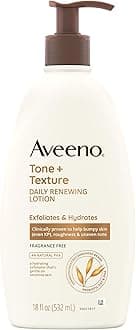 Tone + Texture Daily Renewing Body Lotion with Prebiotic Oat Hydrates & Smooths Dry, Rough, Bumpy Skin Even KP, Fragrance-Free, 18 fl. Oz