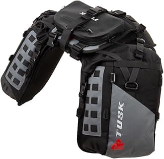 TUSKTUSK Highland X2 Rackless Luggage System w/Small Dry Duffel/Large Bottle Holders Standard Heat Shield Black/Grey