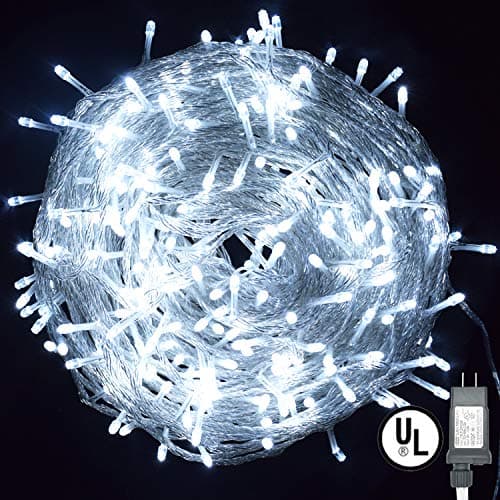 String Lights, Plug in 300 LED 100 ft/30M [UL Listed] [Weatherproof] [8 Modes] Decorative Lighting for Bedroom Patio Indoor Outdoor Home Halloween Christmas Xmas Tree Holiday Party-Cool White