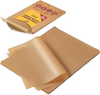 Katbite Unbleached Parchment Paper, 8x12 inches（20X30.5cm） Baking Paper, Heavy Duty and Non-Stick Parchment Paper Sheets for Baking is Perfect for Air Fryer, Grilling, Steaming
