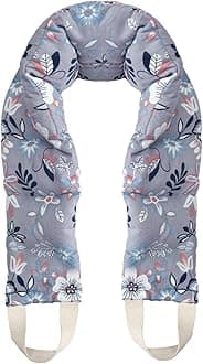 UNCN Long Wide Heating pad for Neck and Shoulders Back 33 * 5.9" microwavable Large Moist Heat Pack Warm hot Compress Neck wrap Weighted Bag Massage Reusable Herbal Nature Calming Portable Cotton