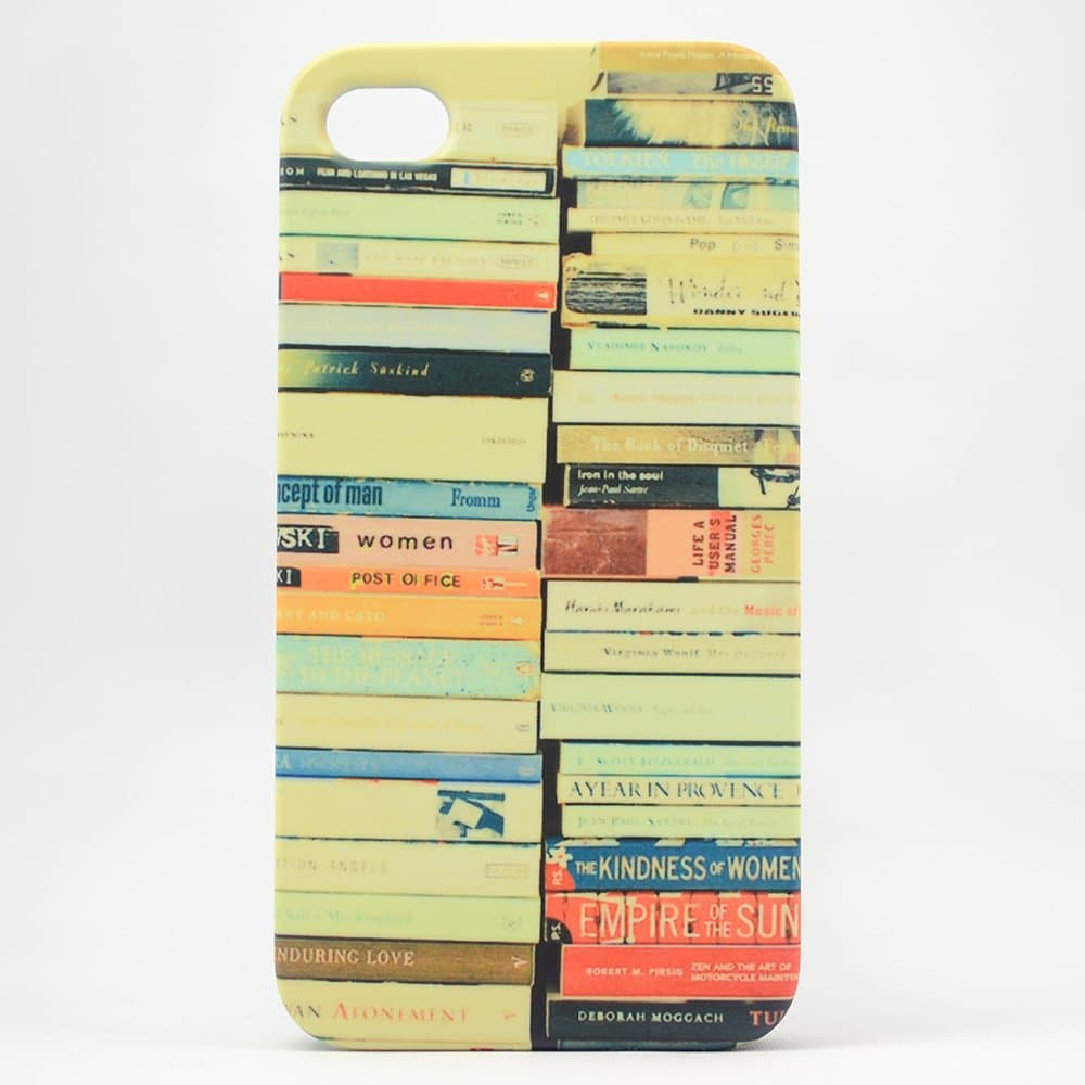 ROKE(TM) Personalized Full Wrap Design Unique Book Pattern Print Plastic Case for Iphone 4 4s