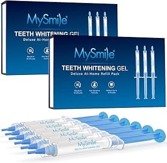 Teeth Whitening Gel Refills Pack, 6 Non-Sensitive Teeth Whitening Gel Syringes, Teeth Whitener Dental Grade Tooth Whitening Gel for Tray, 10 min Fast Result Whitening Teeth（Only Gel)