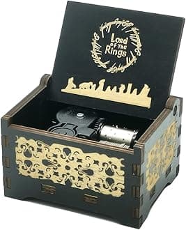 Music box Antique Carved Wooden music box, Clockwork-driven