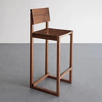 Ognija Modern Rectangular Sheesham Wooden Bar Stools In Walnut/Teak Finish For Home Bar/Bar Chair (Natural) - 44 Cm, 105 Cm