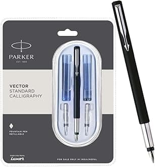 Parker Vector Standard Calligraphy CT Fountain Pen (Black), 1 Count (Pack of 1) (9000017373)