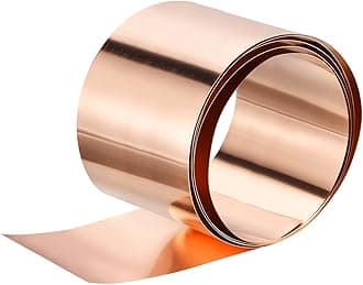 uxcell Copper Sheet Roll 3500mm x 200mm x 0.2mm, 99.9% Pure Copper Strip Copper Flashing Metal Foil Plate for Electricity DIY Projects (Multiple Sizes), Red Copper (a23062500ux0237)