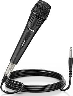 TONOR Dynamic Karaoke Microphone for Singing with 16.4ft/ 5M XLR Cable, Metal Handheld Mic Compatible with Karaoke Machine/Speaker/Amp/Mixer for Karaoke Singing, Speech, Wedding and Outdoor Activity