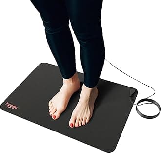 Hooga Grounding Mat for Sleep, Energy & Pain Relief – 24" x 16" Conductive Carbon Pad with 15ft Grounding Cord – Indoor Earth Connection for Inflammation & Recovery