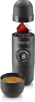 Minipresso NS, Portable Espresso Machine, Compatible with *Nespresso®* CAPSULES and compatibles, Small Travel Coffee Maker, Manually Operated Coffee Machine for Camping