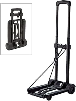 Plastic Two Wheels Traveling Shopping Luggage Cart Trolley with Expandable Handle Adjustment