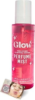 Glow Perfume Mist Spray 250ml - Long-Lasting Body & Hair Fragrance, Premium Scented Body Mist Sprays for Women, Made in the UK - Includes ShopZee Skincare eBook (Pink Lychee & Crystal Waters)