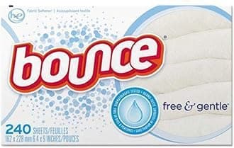 Bounce Free & Gentle Dryer Sheets, 240 Sheets, Unscented Fabric Softener Sheets, Hypoallergenic and Dermatologist Tested