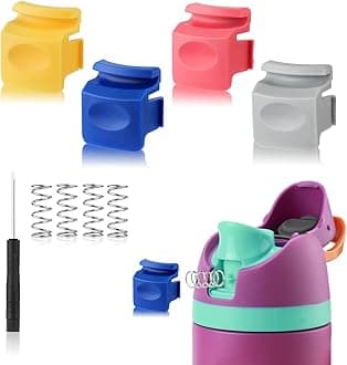 4pcs Replacement Button Compatible with Owala FreeSip 24oz 32oz, Water Bottle Lid Mouth Push Switch Top Cap Seal Stopper Replacement Parts for Owala 16/19/24/32/40oz Accessories, 4 Colors