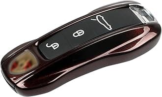Jaronx Compatible with Porsche Key Fob Cover for Cayenne Panamera 2018-2024, Carrera Taycan Accessories 2020-2024 (Mahogany Metallic-New)
