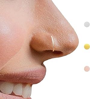 Small Thin Gold or Sterling Silver Nose Ring Hoop for Women, Tiny Nose Piercing jewelry