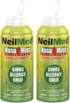NasaMist Hypertonic Extra Strength Saline Spray,Green 4.5 fl oz (Pack of 2)