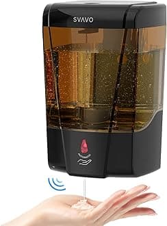 SVAVO Automatic Soap Dispenser Hand Soap Dispenser Wall Mount 600m/21fl.oz, Touchless Electric Sensor Pump Battery Operated for Offices Home Kitchen Bathroom Hotel Restaurant Commercial