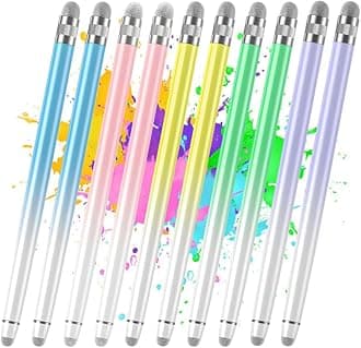 Bopomofo 10PCS Stylus Pen for Touchscreen,Stylus Pen for iPhone/iPad/Tablet Android/Microsoft/Surface, Compatible with Touch Screens (Purple/Pink/Blue/Green/Yellow)