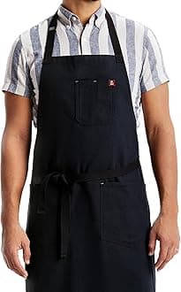Essential Apron - Professional Chef Apron with Pockets & Adjustable Bib Strap for Cooking & Grilling