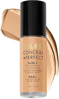 Conceal Perfect 2-in-1 Foundation Concealer for a Flawless Complexion, Under Eye Corrector, Cover Redness and Imperfections, Waterproof and Sweatproof - Golden Beige.