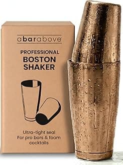 A Bar Above Professional Boston Shakers Set 18 oz Weighted and Unweighted Stainless Steel Cocktail Shaker Set for Bartenders, Premium 304 Steel Bar Shaker, Essential Bartending Tools for Mixing Drinks