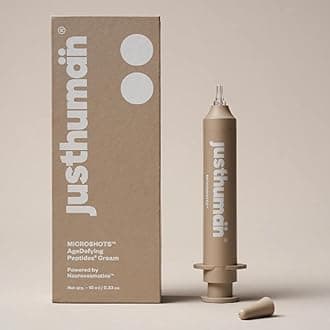 Vogue Editor’s Pick Award Winner: Justhuman Microshots Age-Defying Peptides Cream With Peace Mask, Made in Korea, Collagen Boosting,Wrinkle-Free, Skin Tightening,10Ml