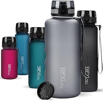 720°DGREE UberBottle 2L + Fruit Sieve Soft Touch BPA-Free Leak-Proof XXL Water Bottle Ideal for Sports, Gym, Hiking, Camping, University, Yoga, Work