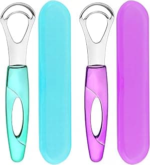 Tongue Cleaner, Tongue Scraper, Tongue Cleanser, Tongue Scraper, Tongue Scraper Cleaner, Helps Fight Bad Breath, Tongue Scrapers (Purple&Blue)