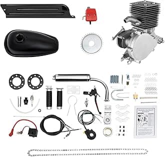 Engine Motor Kit 100CC 2-Stroke Gas Petrol Motorized Bike Bicycle Motor Engine Kit Full Set DIY Upgrade Bike Bicycle Conversion Kit (36 Tooth Sprocket)