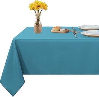 Fitable Rectangle Tablecloth Stain and Wrinkle Resistant Washable Polyester Table Cloth for Buffet Parties and Camping (54x120 inch, Teal)