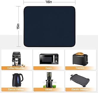 Heat Resistant Mat for Air Fryer, 15 x 18in Heat Resistant Mat for Countertop, Fireproof Silicone Countertop Protector Appliance Slider for Air Fryer, Coffee Maker, Toaster, Oven - Blue