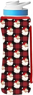 22oz Christmas Sleeve Compatible With Cirkul Water Bottle for Plastic And Stainless Steel Bottles 22oz Neoprene Sweat-Wicking Material Insulated Cover Designed With Handles (Santa Claus)