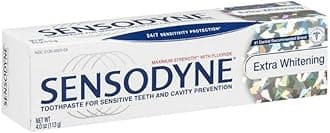 Sensodyne Toothpaste for Sensitive Teeth and Cavity Prevention, Extra Whitening, 4-Ounce Tubes (Pack of 4)