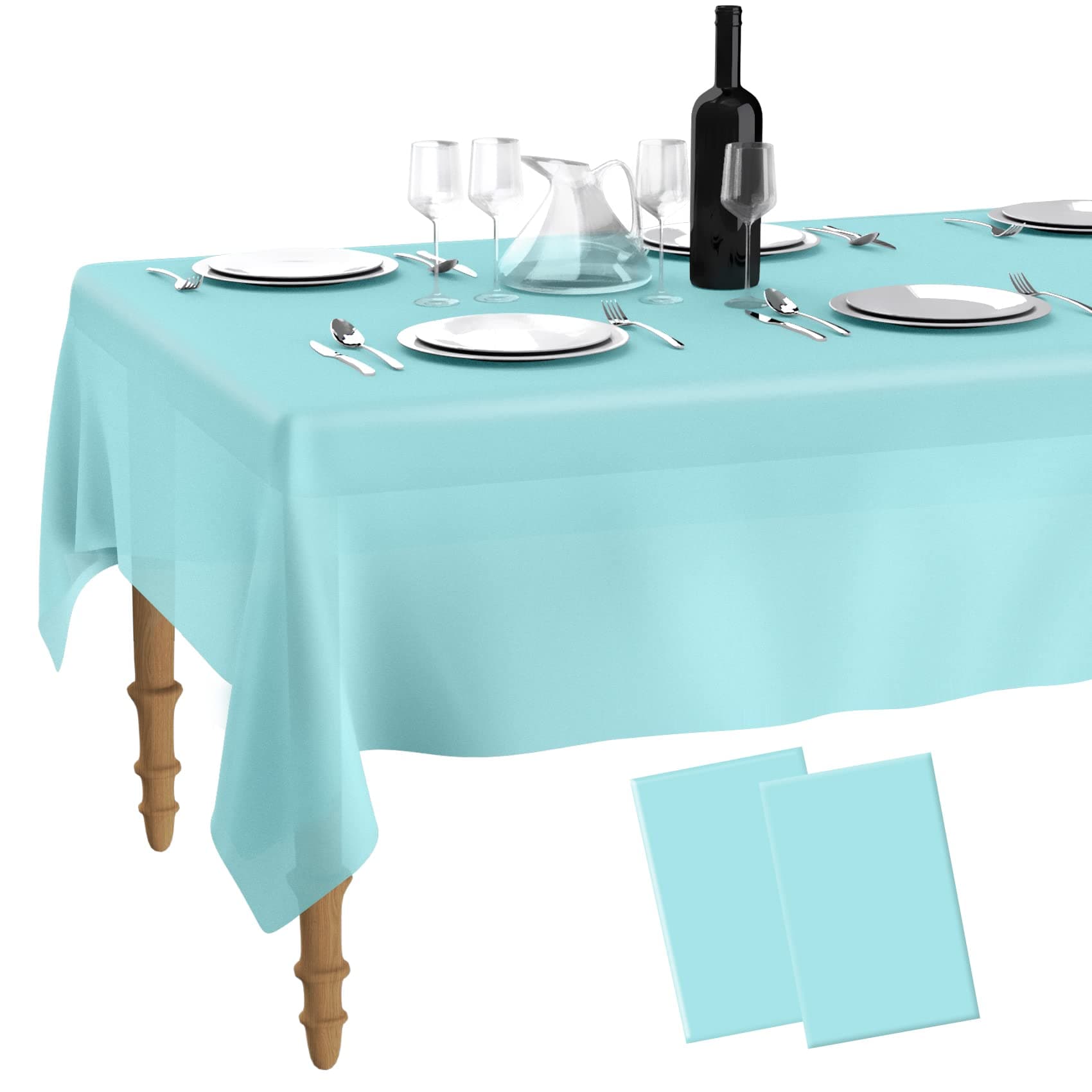 Table Cloth, Teal Tablecloth, Disposable Table Cloth Rectangle Table, Plastic Table Cloth, Table Clothes for 6 Foot Rectangle Tables, Table Cover, Table Cloths for Parties, Wedding
