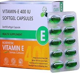 Vitamin E Capsule for Face and Hair | 100% Natural Vitamin E Supliment Capsule 3x10 (30 Capsule)
