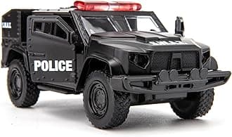 BDTCTK 1/36 Scale JLTV Armored Car Police Car Model, Zinc Alloy Die-Cast Pull Back Vehicles Kid Toys for Boy Girl Gift (Black)