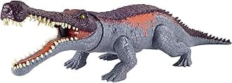 Mattel Jurassic World Toys Massive Biters Sarcosuchus Larger-Species Dinosaur Action Figure, Tail-Activated Strike & Chomp Action
