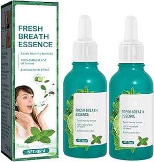 Fresh Breath Oral Care Essence, Breath Treatment for Adults, Dry and Bad Mouth Smell Removing Drops, Easy to Carry and Handy Fresh Breath Oil-serum, 30 mL, 1.01 Oz (2PCS)