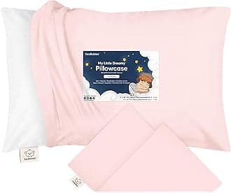 KeaBabies Toddler Pillowcase 13"x18" - Organic Cotton Toddler Pillowcase for Kids, Boys, Girls, Soft & Durable Cotton Cover for Miniature Sleepy Pillows,Cute Colors,Pillow Sold Separately(Mist Pink)