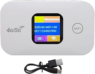Mobile WiFi Hotspot, 4G LTE Portable WiFi Router 300Mbps with SIM Card Slot, LED Display, Support 10 Devices, for Campers, Motorhomes and Travels