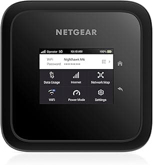 NETGEAR Nighthawk M6 5G Mobile Hotspot, Router with Sim Card Slot, Modem, Portable WiFi Device for Travel, Unlocked with Verizon, AT&T, and T-Mobile, WiFi 6, 2.5Gbps (MR6150)