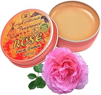 ROSE Solid Perfume - Eau de Parfum All-Natural & Balm (with 9 Kinds of Roses, Rose Otto-Rosa Damascena), Body Fragrance Oil - 14g (0.5oz)