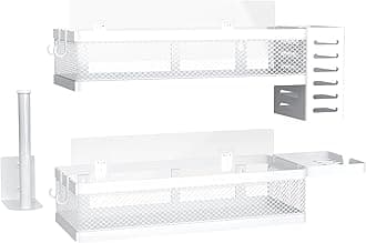 PUSDON Metal Wall Hanging Basket 2 Packs DIY Suitable for Multiple Scenes - Middle White Netting Suit