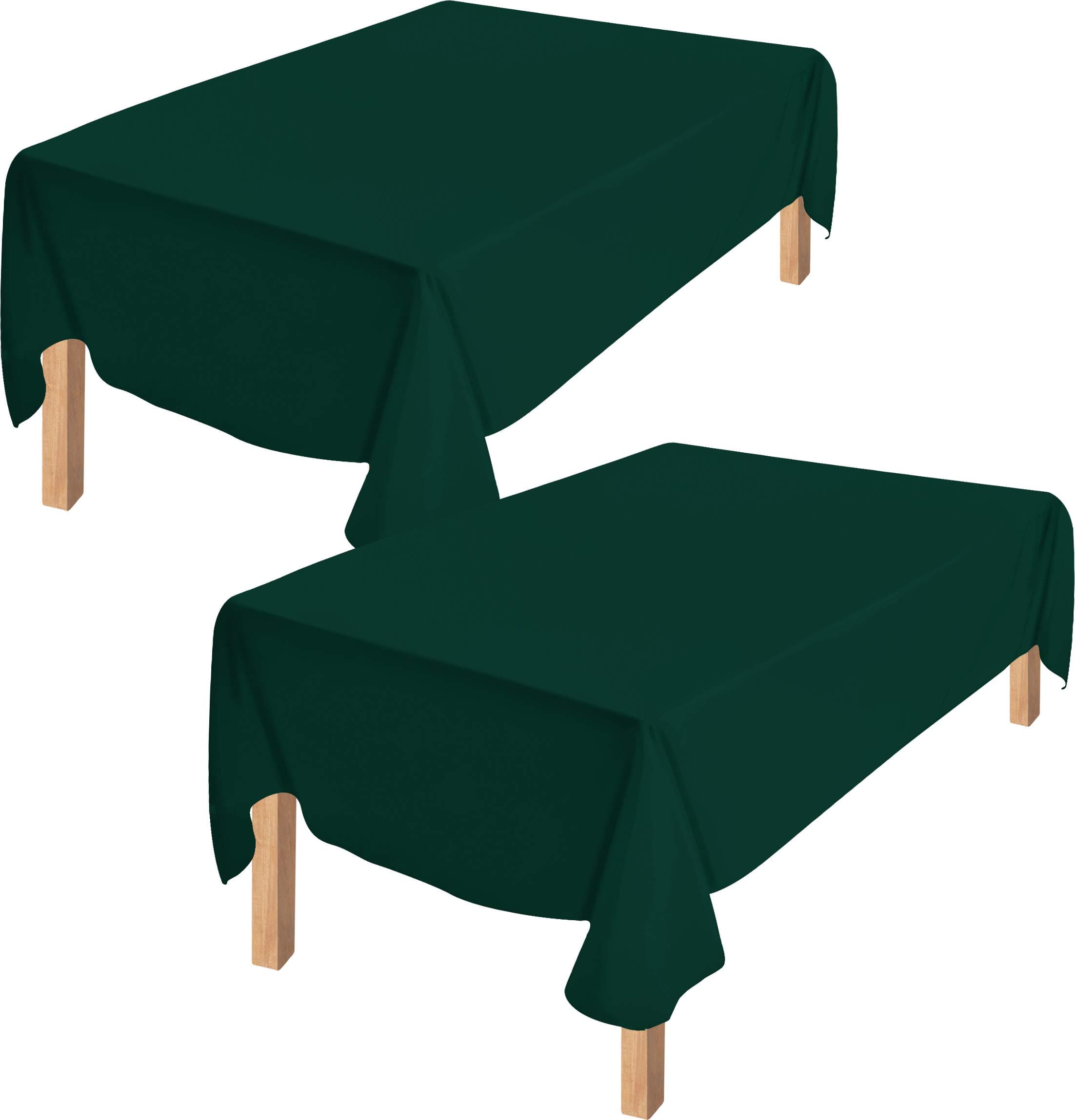 Utopia Kitchen Rectangle Table Cloth 2 Pack [60x84 Inches, Hunter Green] Tablecloth Machine Washable Fabric Polyester Table Cover for Dining, Buffet Parties, Picnic, Events, Weddings and Restaurants